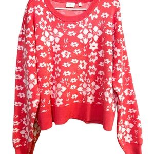 NWT  Cyrus salmon 🍣 and White Crew Neck Sweater with Relaxed Fit